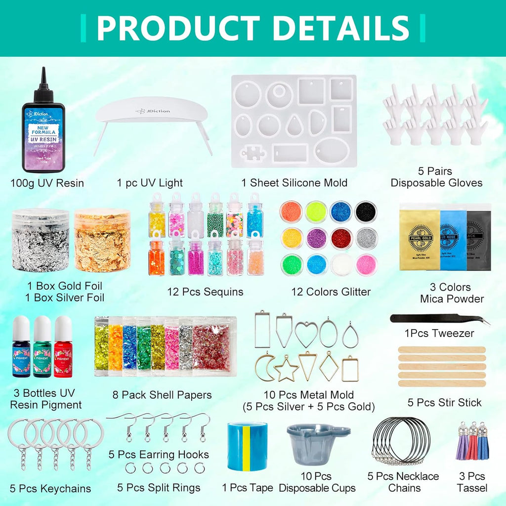 UV Resin Kit with Light for Jewelry Making and DIY Crafts J278291