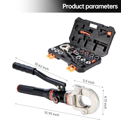 Copper Pipe Crimping Tool with 1/2", 3/4" and 1" Jaws, Pipe Cutter W833449