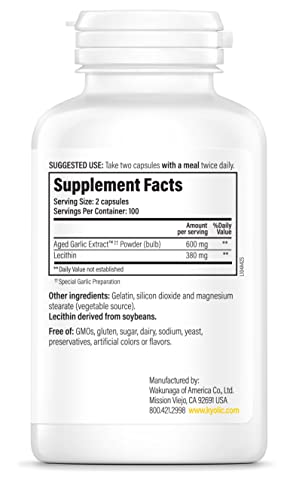 Aged Garlic Extract Cholesterol Health Supplement, 300 Capsules V975880