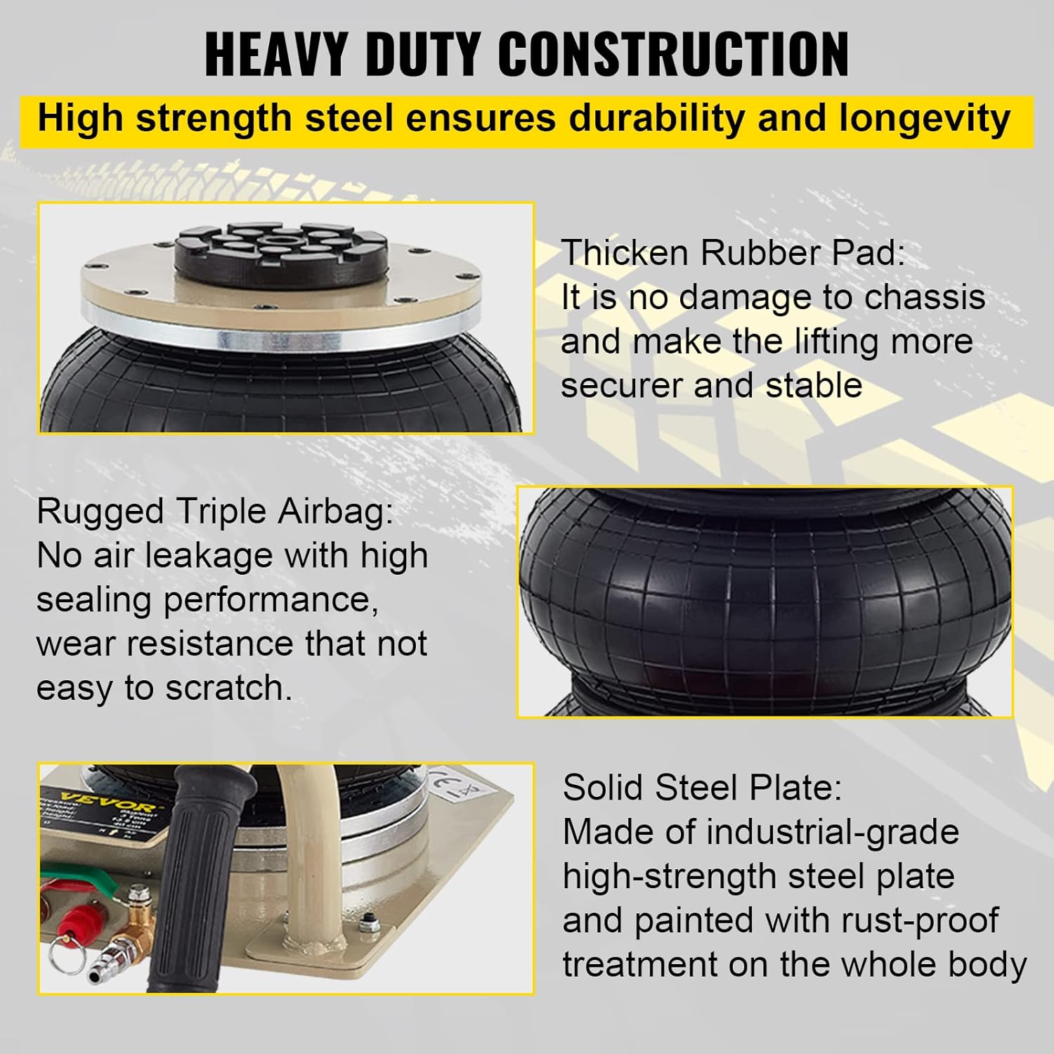 3 Ton Triple Bag Air Jack, 16 Inch Lifting Height Y969963