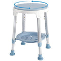 Shower Stool for Inside Shower Swivel Shower Chairs for Seniors Adjustable Round Shower Seat Bath Seat Tool-Free Assembly 5 Adjustable Heights from 19''-21'' Load 350LB
