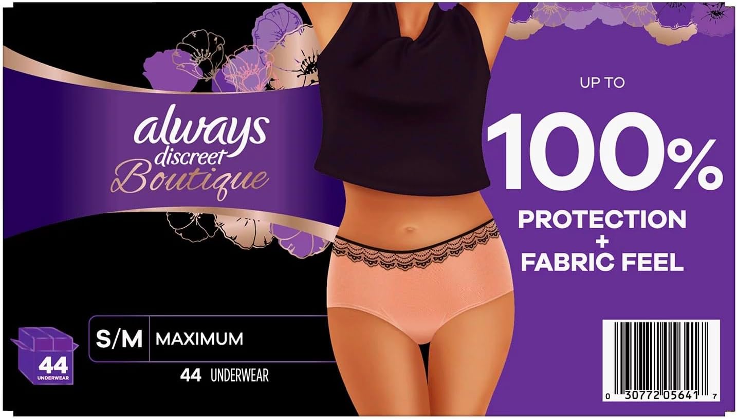 Incontinence Underwear, Maximum Absorbency, S/M (44 Ct) V589