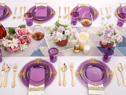 Gold Plastic Dinnerware Set for 50 Guests R298
