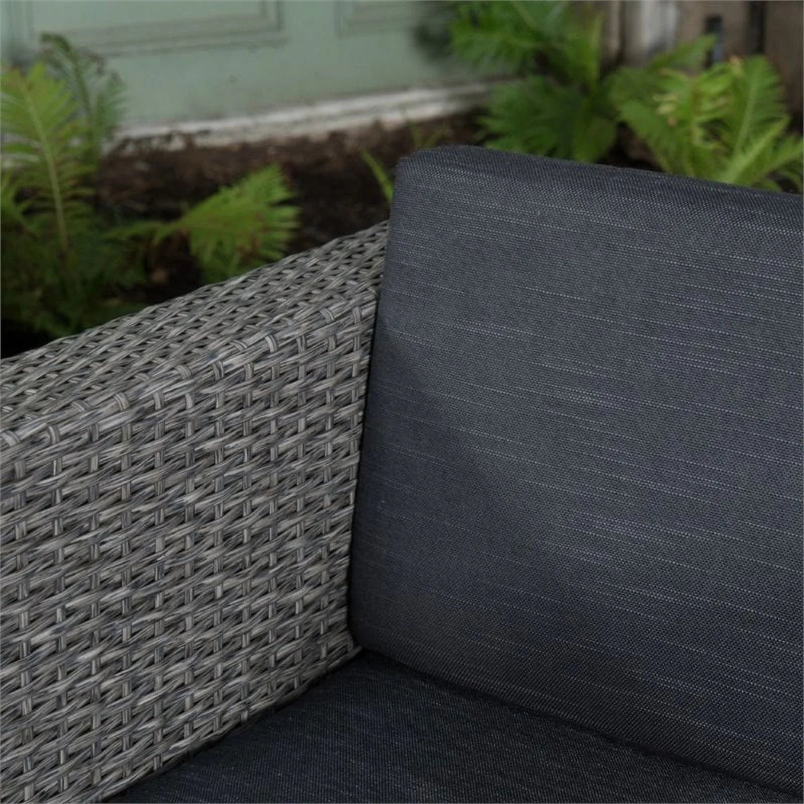 Outdoor Wicker Chair and Wood Table Set N6504
