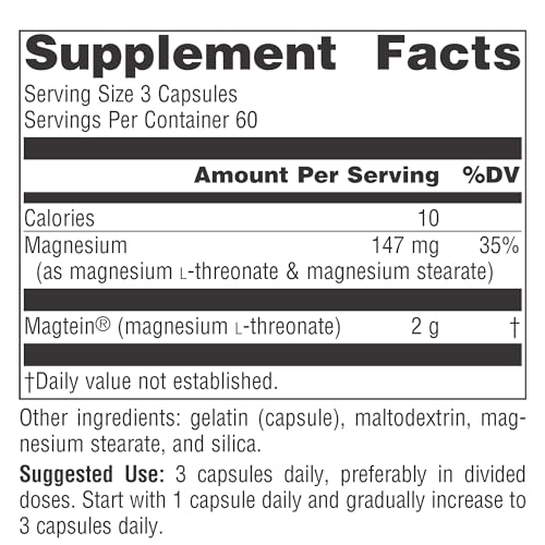 Magnesium L-Threonate 667mg Capsules for Focus, Mood, Memory & Sleep R710