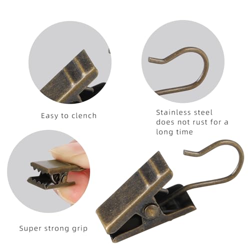 24pcs Stainless Steel Curtain Clips for Hanging Photos, Lights & Decor L2309