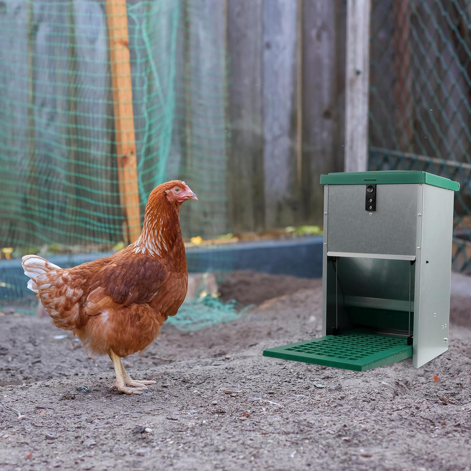 Pressure Lever Automatic Chicken Feeder, 17.6 lb Capacity A183