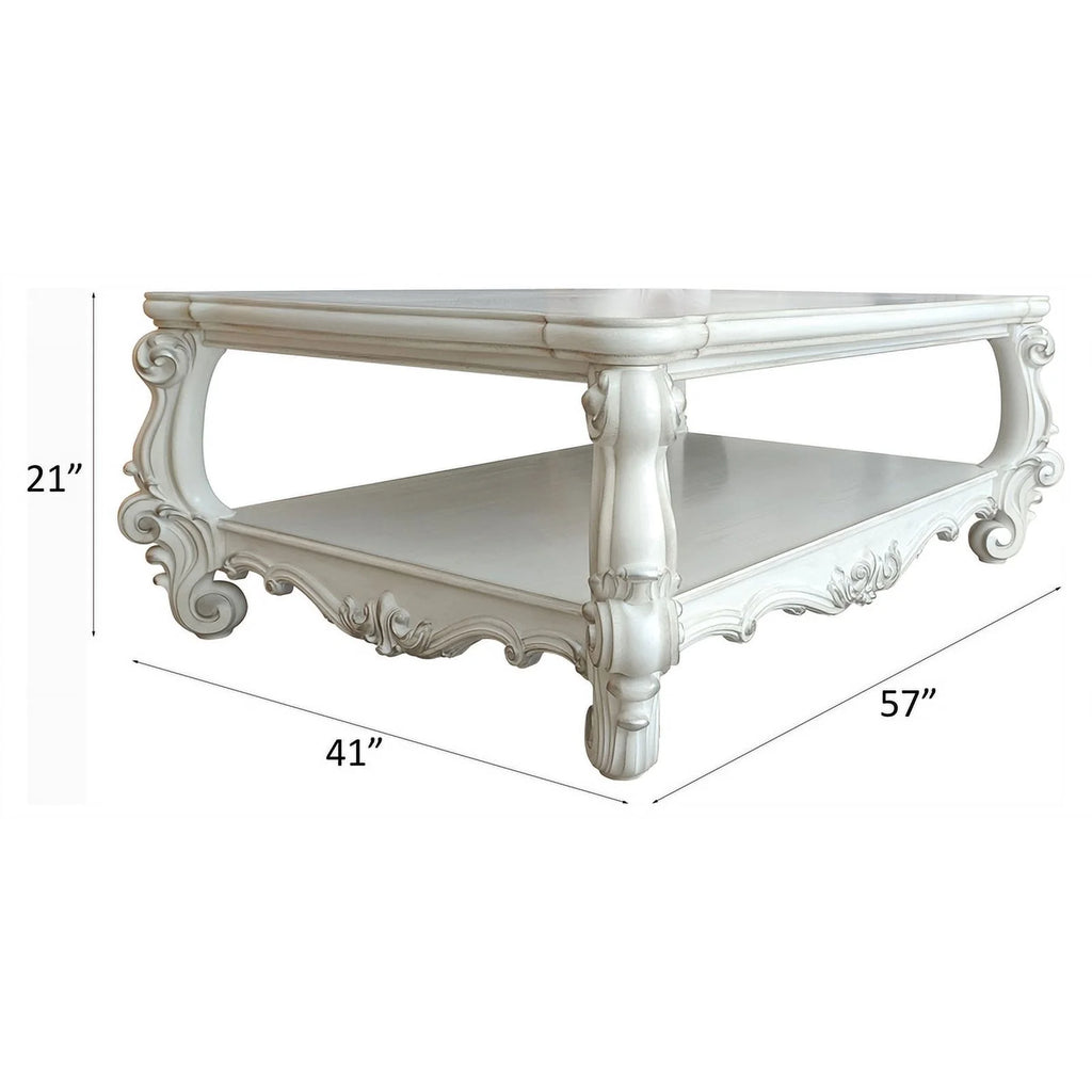 Rectangular Wood Coffee Table with Bottom Shelf Q994256