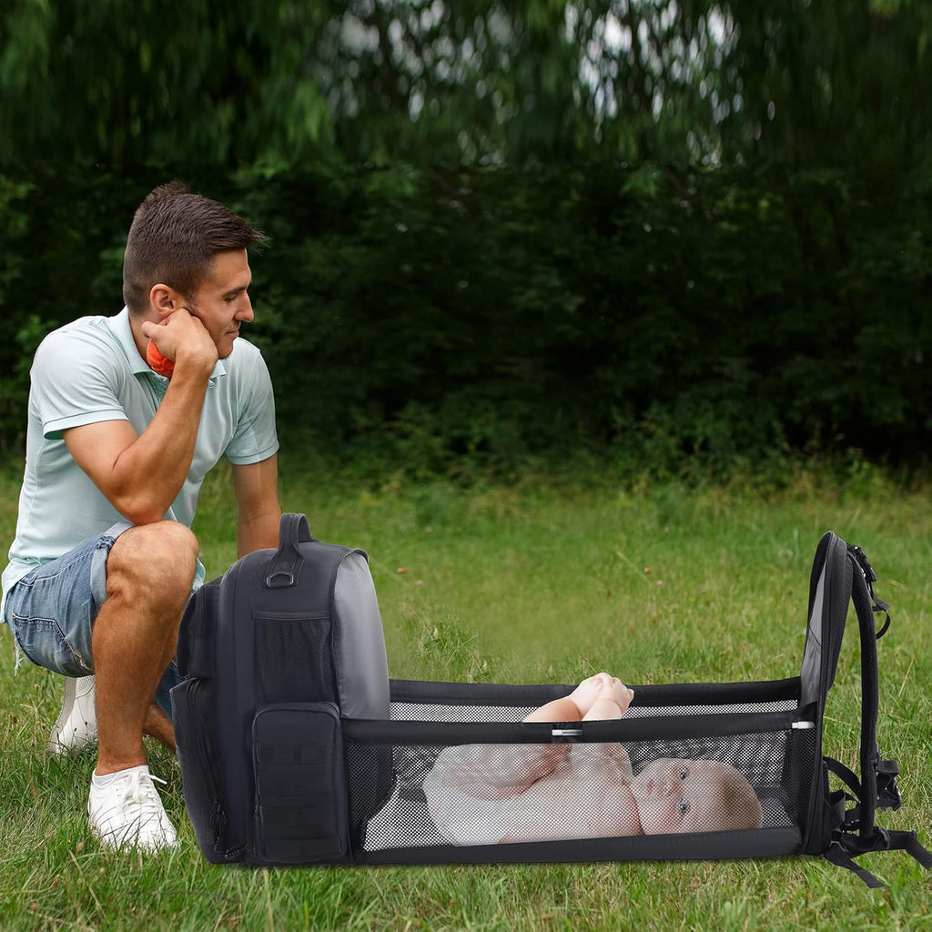 Diaper Bag Backpack with Changing Station, Expandable, Waterproof V8133