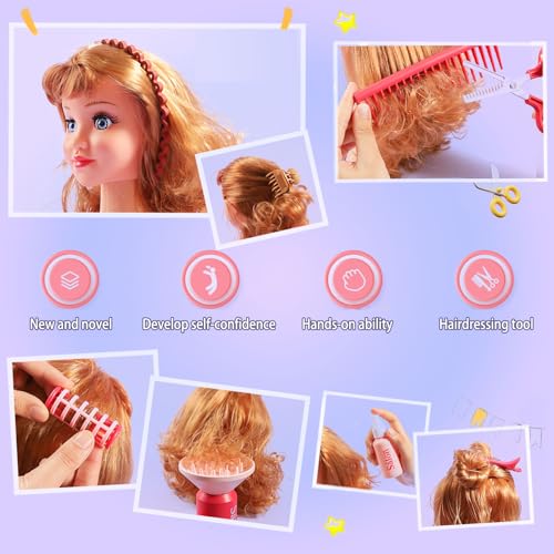 Girls Hair Salon Pretend Play Set with Stylist Toys and Accessories P650