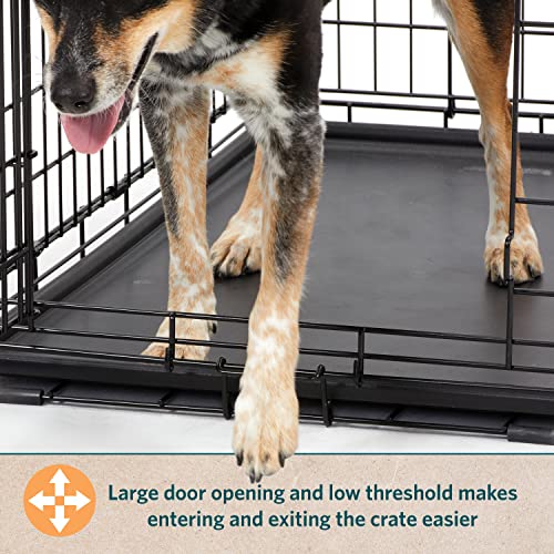 Folding Metal Dog Crate with Divider Panel and Leak-Proof Pan J64110