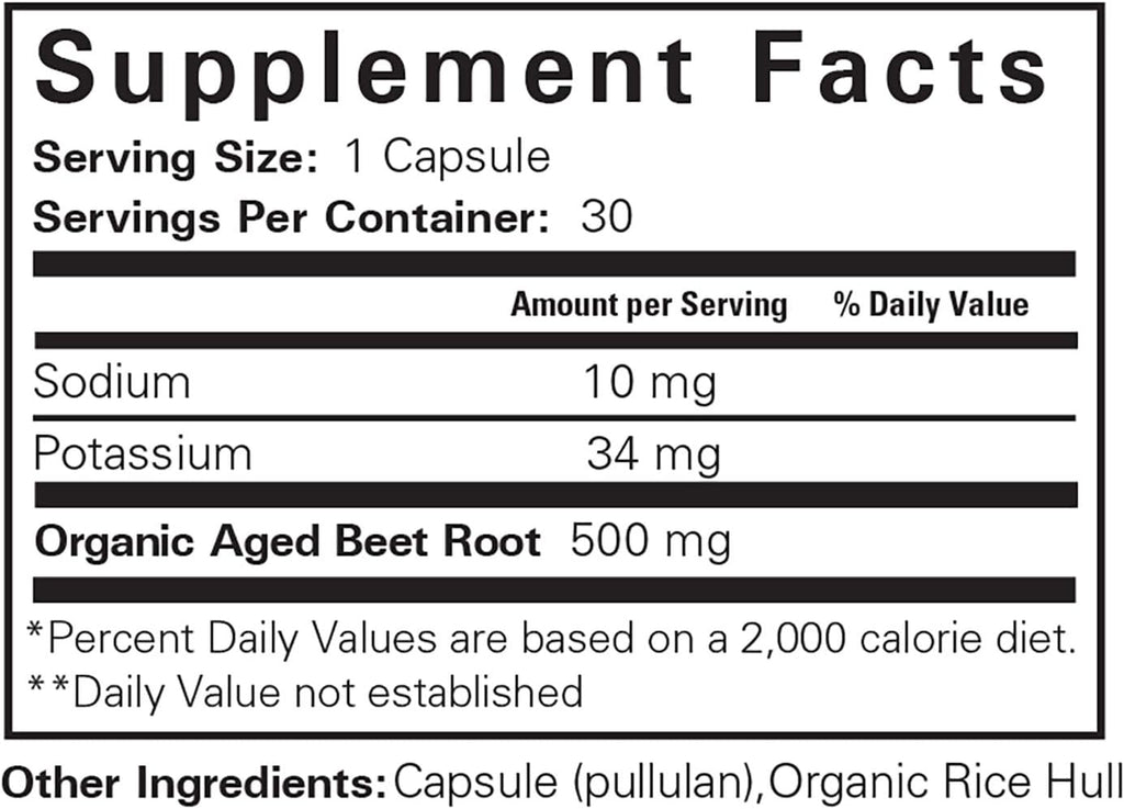 Beet Root Capsules for Stamina, Organic Powder, Nitric Oxide Supplement U79173