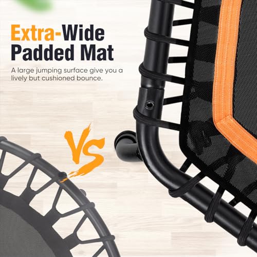 Silent Mini Fitness Trampoline for Adults, Indoor Cardio Rebounder, 330 lbs Max Limit N8055