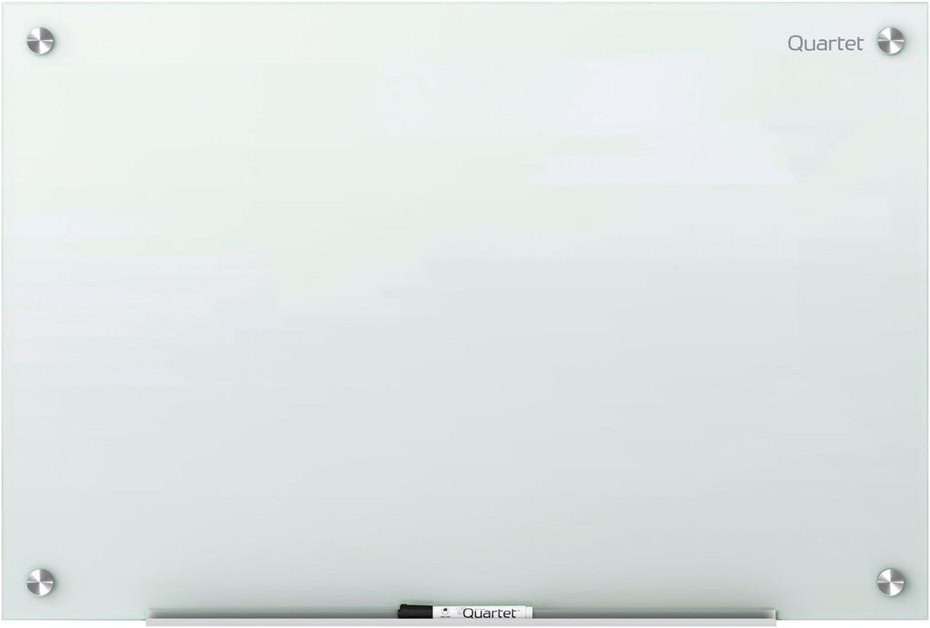 Quartet Magnetic Glass Dry Erase White Board, 6' x 4' Whiteboard, Infinity Frameless Mounting, White Surface (G7248W)