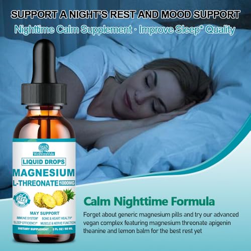 Magnesium L-Threonate Liquid with Apigenin, Theanine and Lemon Balm F2982