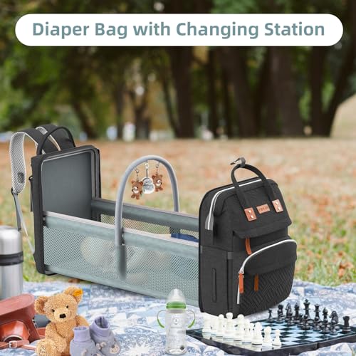 Diaper Bag Backpack with Changing Station, Black K21063