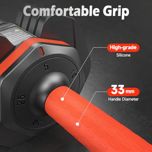 Adjustable Dumbbell Set, 5-25 lbs, Anti-Slip Handle A376657
