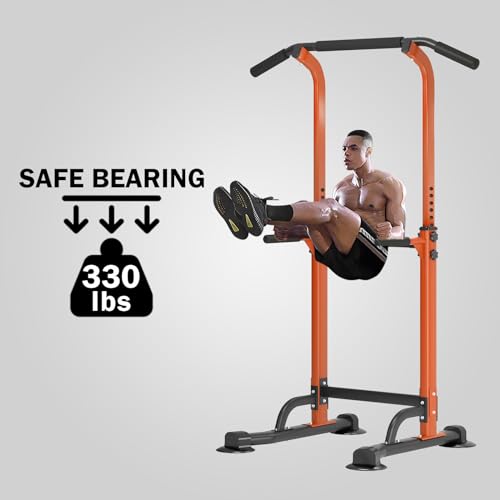 Adjustable Power Tower Dip Station for Home Gym Strength Training I503