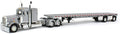 DCP 1/64 Silver Peterbilt 359 36" Flattop Sleeper w/ 53' Wilson Roadbrute Flatbed Trailer 60-1542