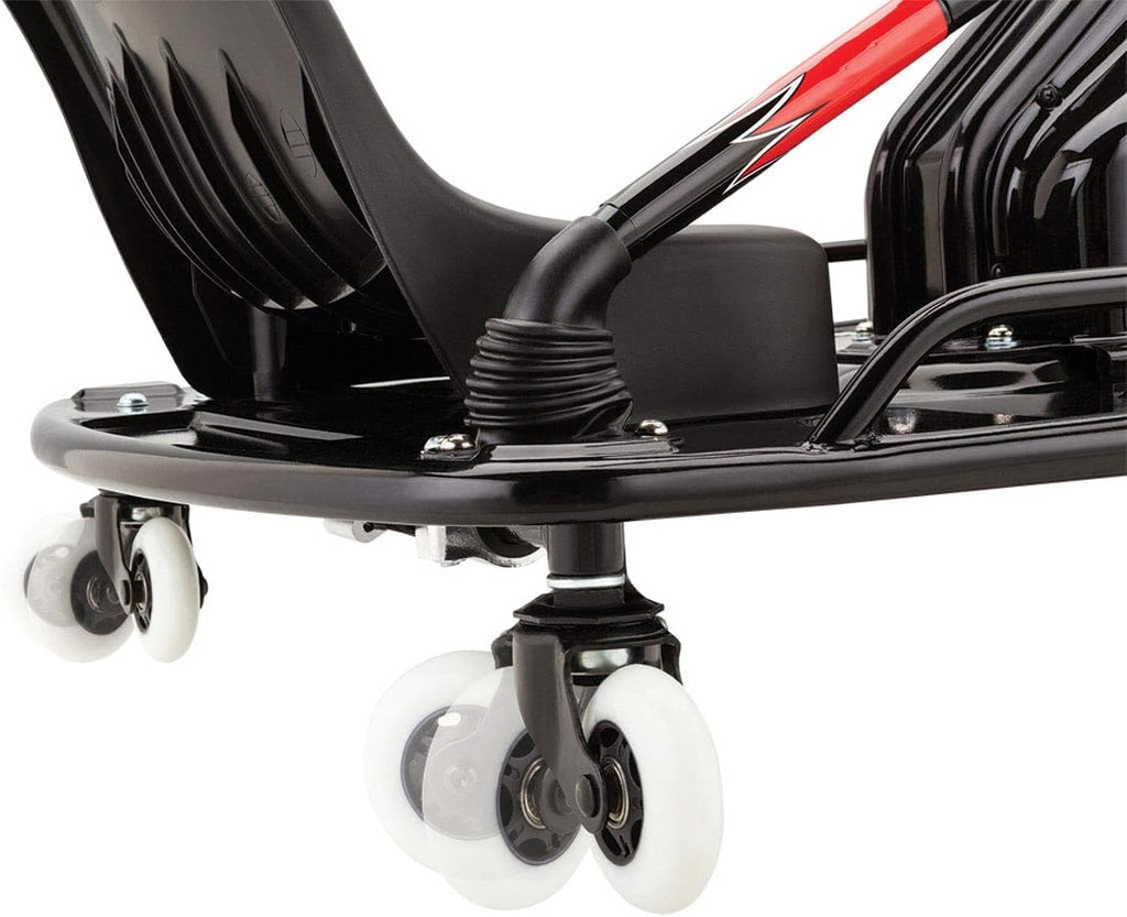 24V Electric Drifting Go Kart with Variable Speed, Up to 12 mph, Black/Red T428