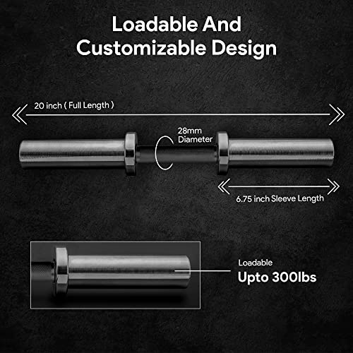 2 Inch Loadable Dumbbell Bar Heavy Duty Handle for Gym Workouts K9226