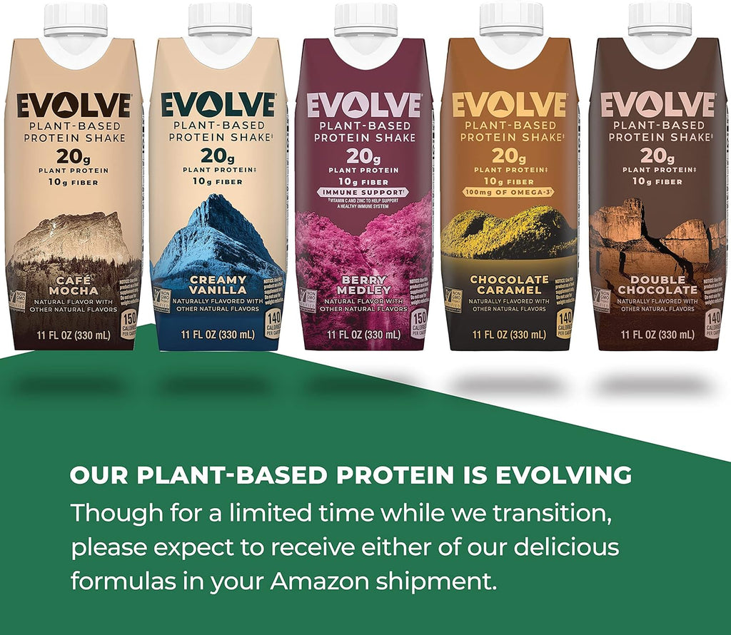 Plant Based Protein Shake, Double Chocolate, 20g Vegan Protein, 11oz, 4 Pack F226