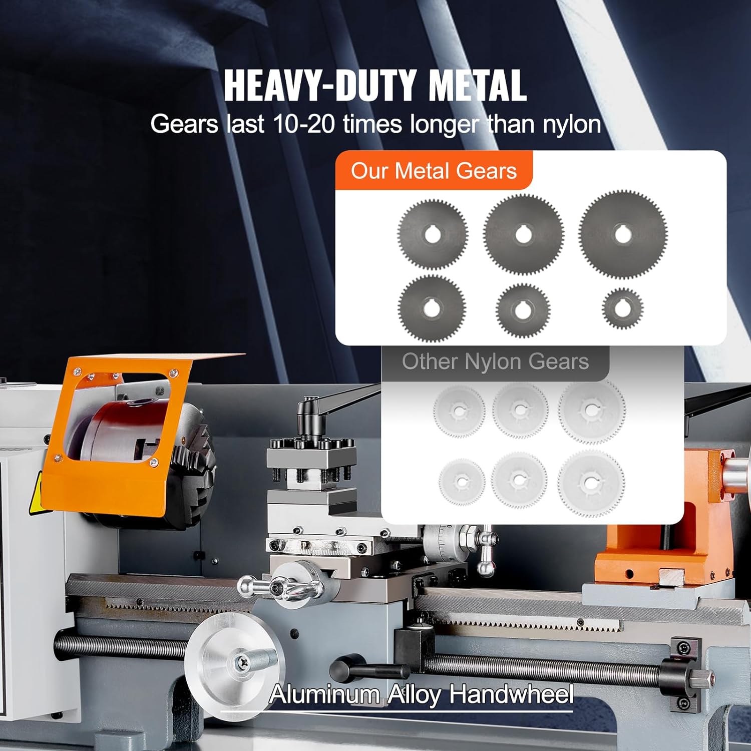 Metal Lathe Machine, 7 x 13.78 Inch, Benchtop Power Lathe, 0-2200 RPM Variable Speed, with Tool Box A98525