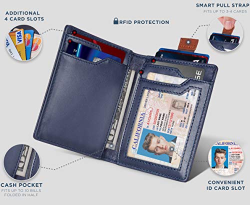 Slim Leather RFID Blocking Minimalist Bifold Wallet for Men M382