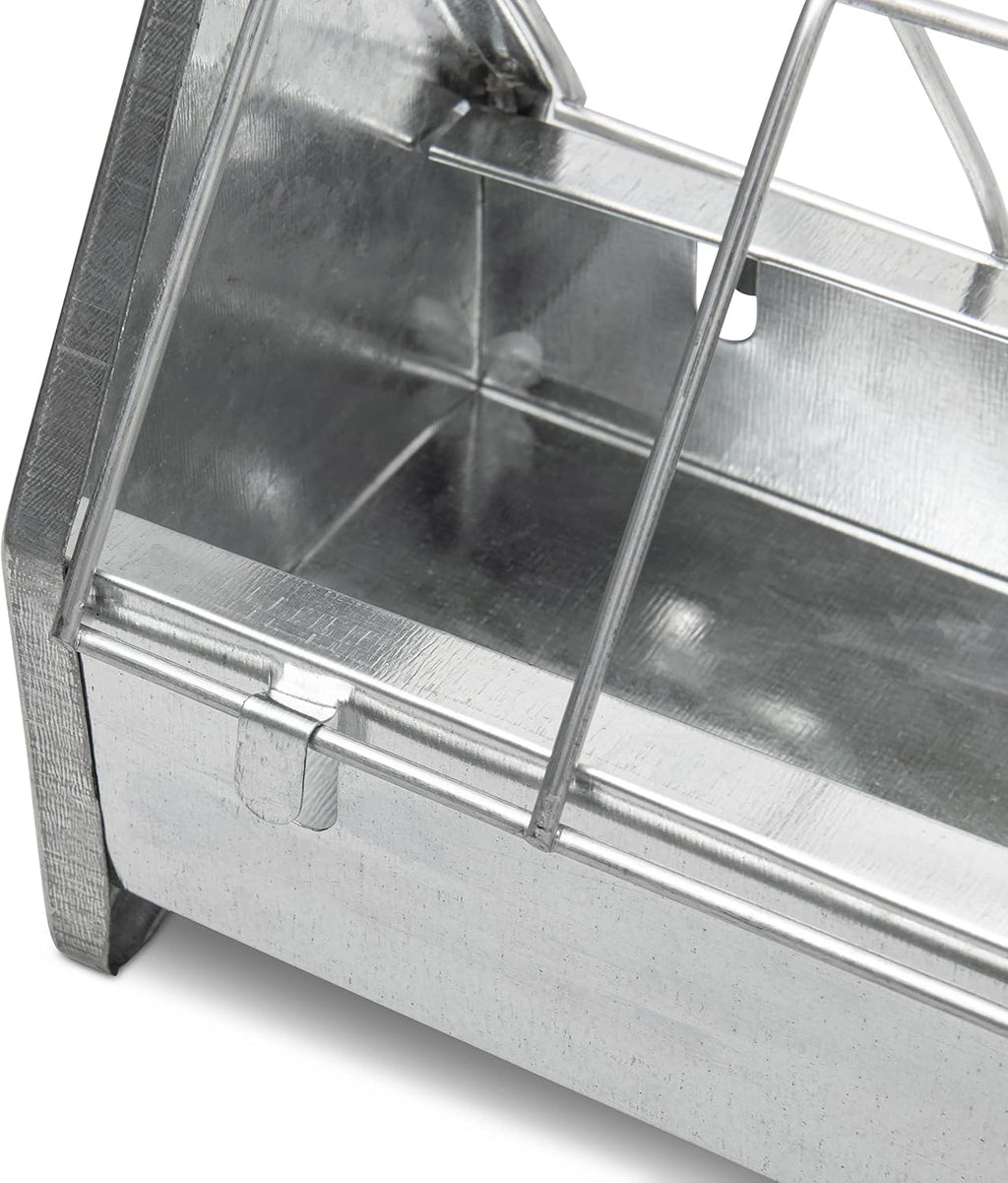 Galvanized Metal Chicken Feeder Trough with Anti Roosting Guard R131346