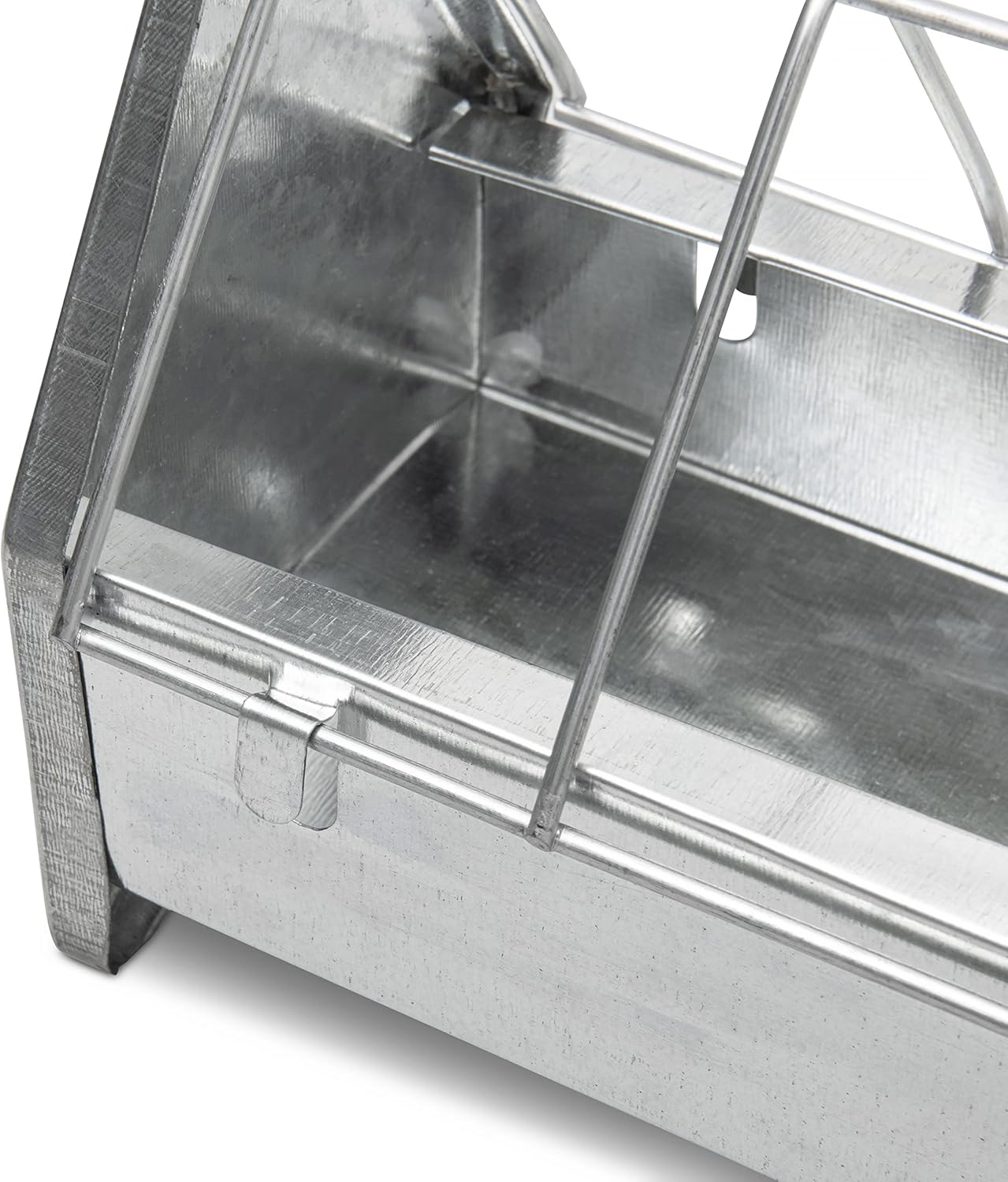 Galvanized Metal Chicken Feeder Trough with Anti Roosting Guard R131346