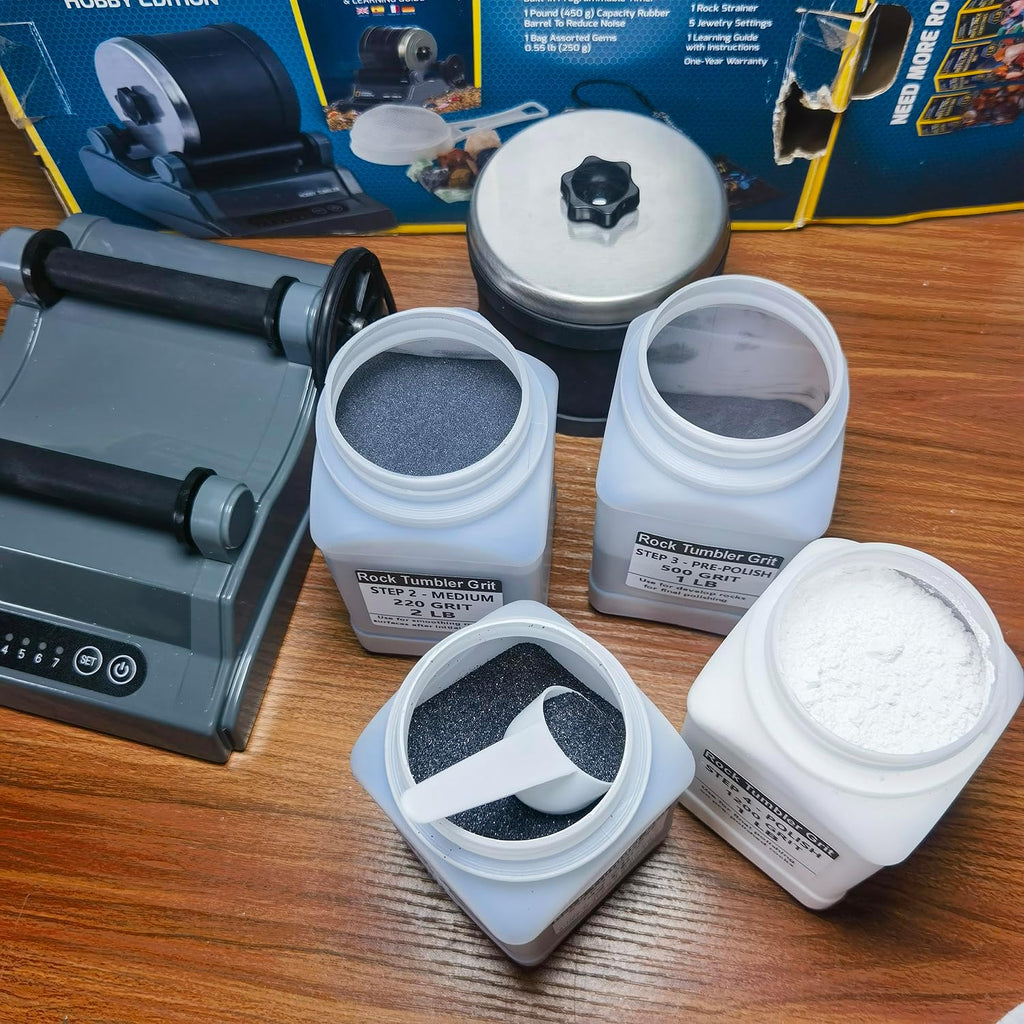 Rock Tumbler Grit Refill Kit with Polishing Media and Plastic Pellets I973