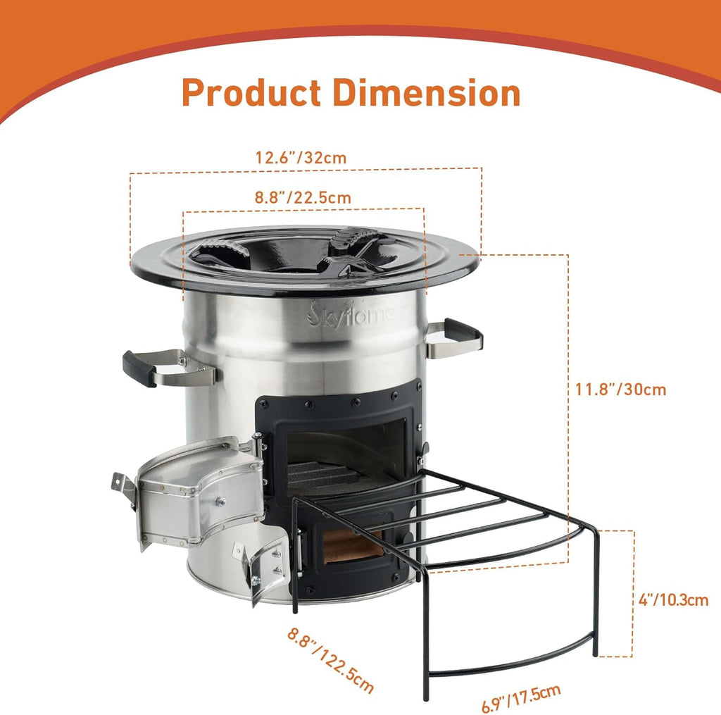 Stainless Steel Wood Burning Rocket Stove for Camping and Backpacking M537