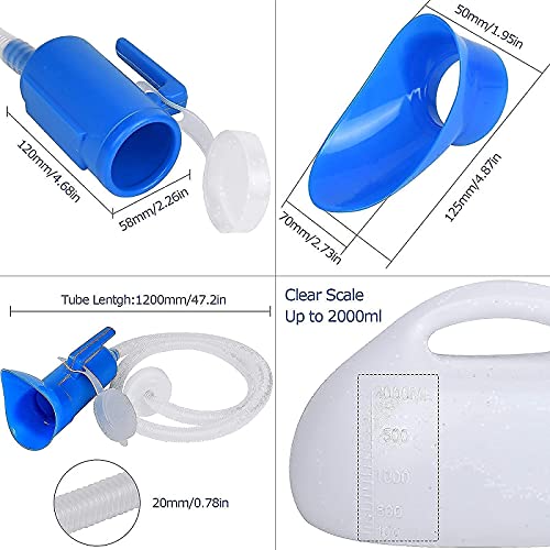 Female Urinal 2000ml Portable Spill Proof with Long Tube and Lid B500454