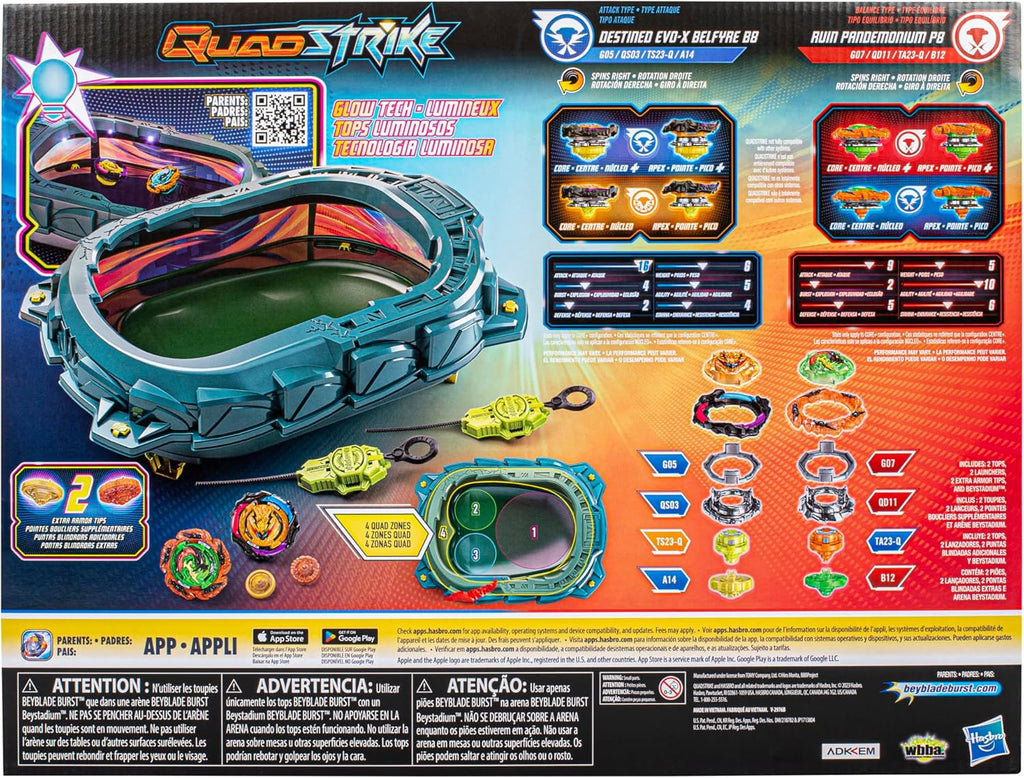 Spinning Tops Battle Set with Stadium and 2 Launchers, Toys for Ages 8 and Up E1571