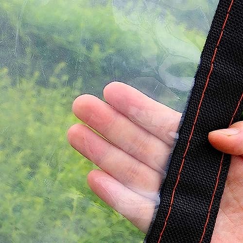 Clear Plastic Vinyl Tarp with Grommets, Heavy Duty Waterproof Sheeting H75341