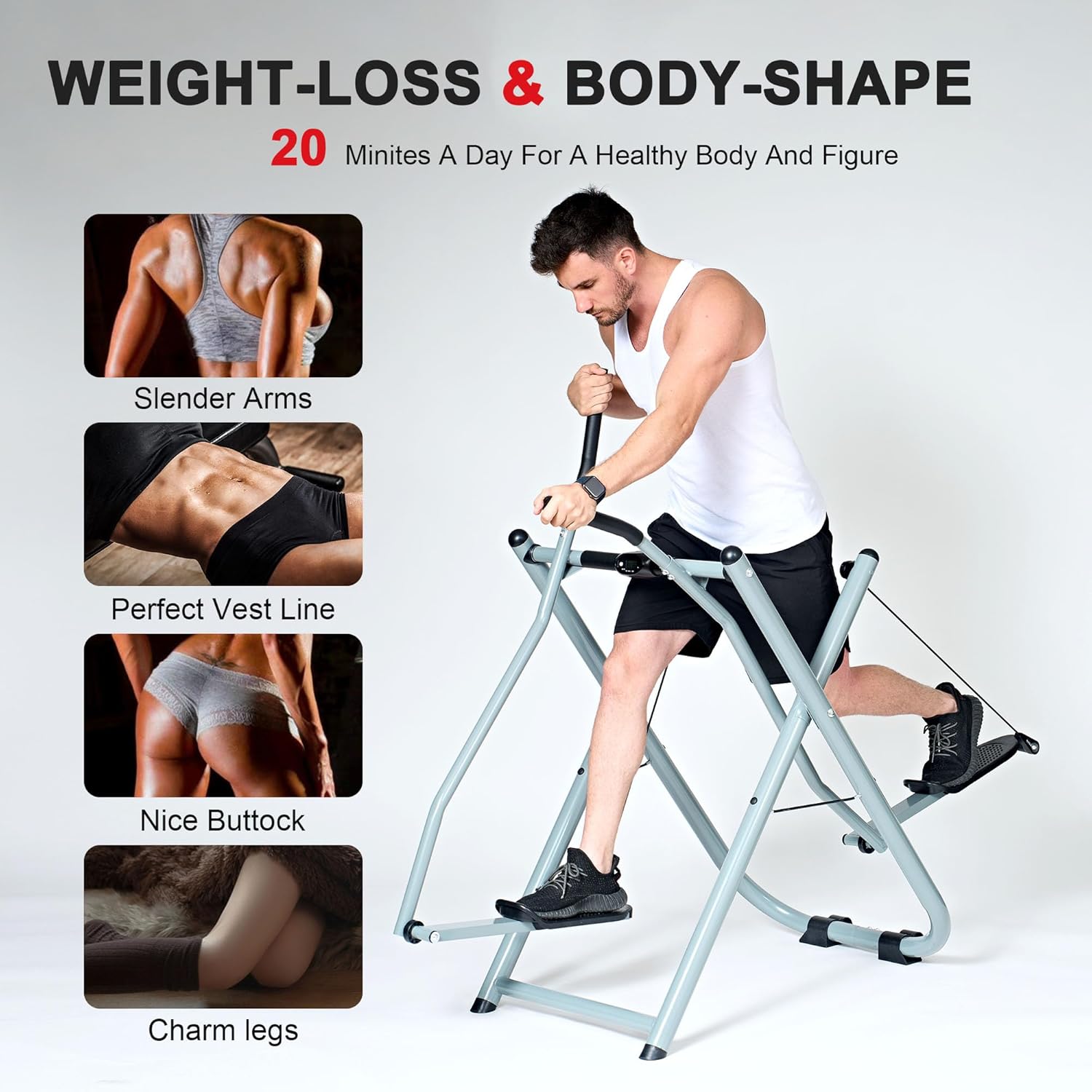 Air Walk Trainer Elliptical Machine Glider with Monitor for Home Gym, Up to 330LBS Z6366