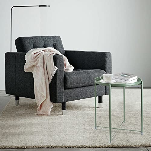 Round Metal Tray Side Table for Living Room Bedroom Balcony Z387