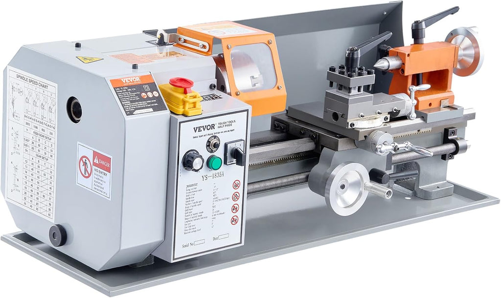 Metal Lathe Machine, 7 x 13.78 Inch, Benchtop Power Lathe, 0-2200 RPM Variable Speed, with Tool Box A98525
