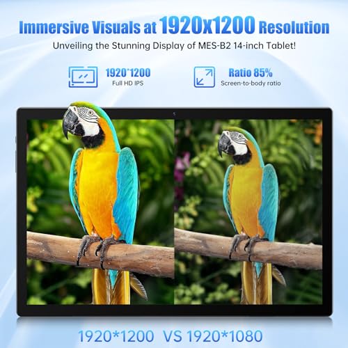 Tablet 14 Inch Android 13, 1200P IPS HD Screen, 6GB+128GB, Wi-Fi 5, 10000mAh Battery, Space Gray R4908