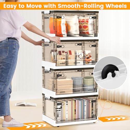 Foldable Storage Bins with Lids and Wheels M4456