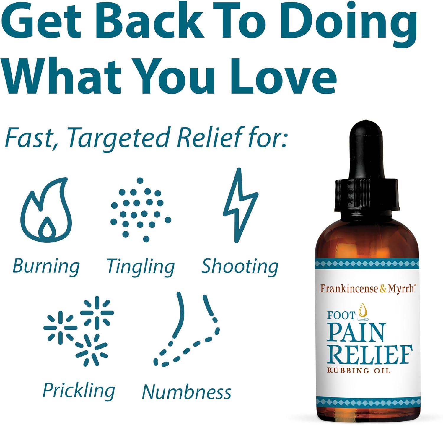 Nerve and Foot Pain Relief Rubbing Oil with Essential Oils, 2 Fl. Oz. F465442