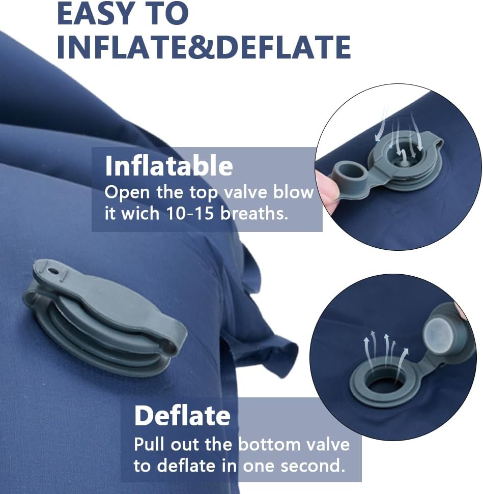Inflatable Sleeping Pad for Camping with Pillow and Foot Pump G70282