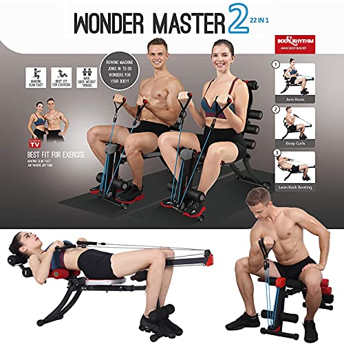22-in-1 Core & Abdominal Workout Equipment, Foldable & Adjustable Rowing Machine for Home Gym T483