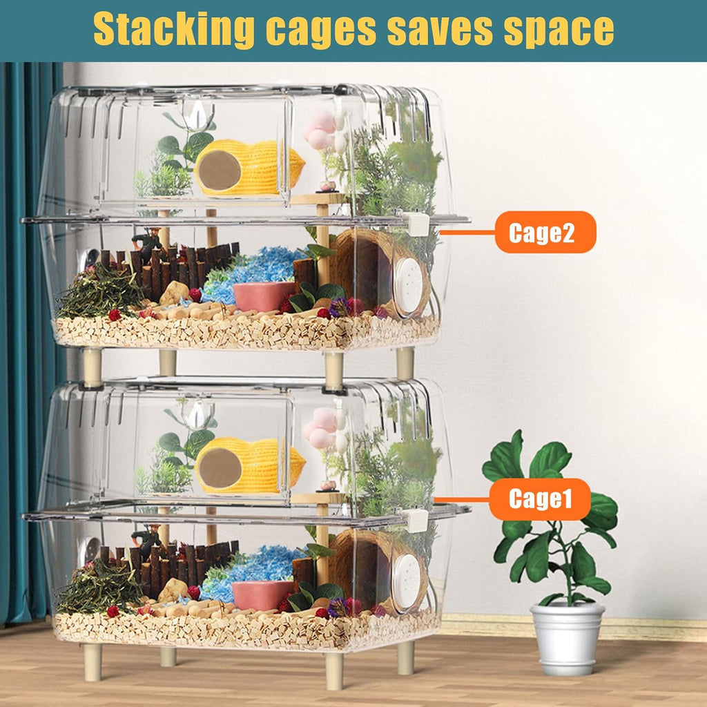 Transparent Acrylic Small Animal Habitat with Slide X5245
