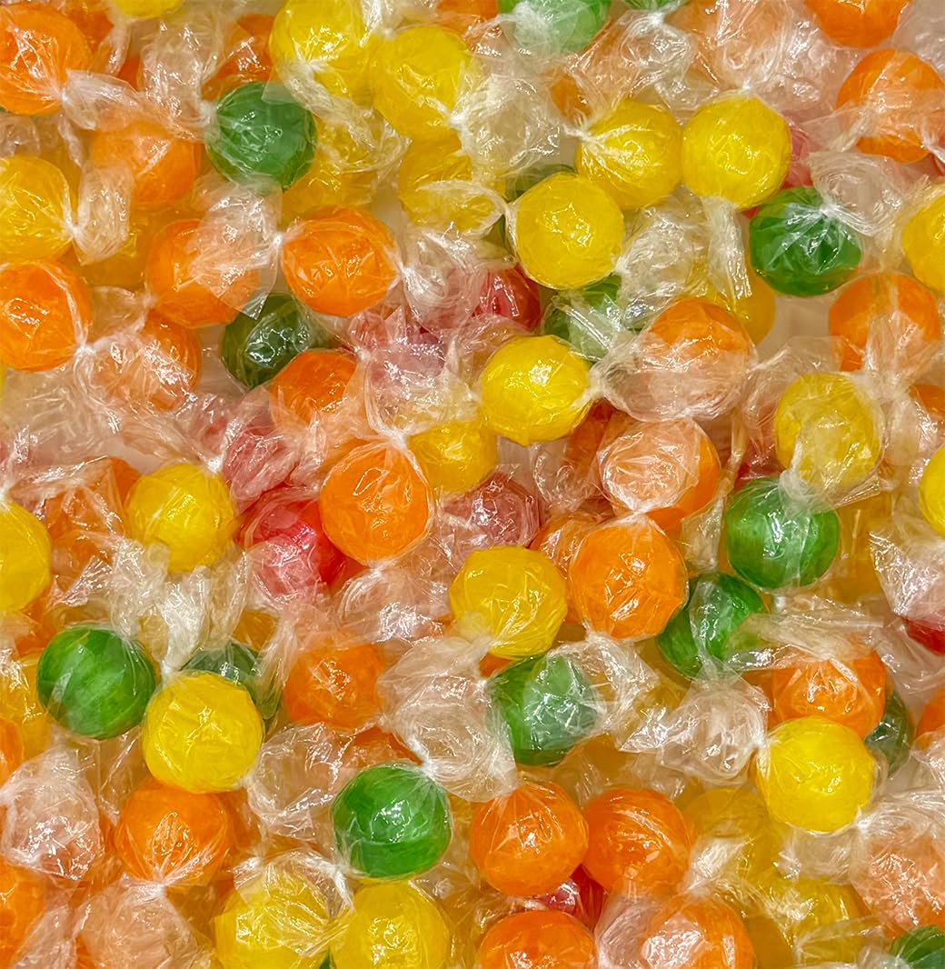 Assorted Fruit Sour Balls Hard Candy, 1lb Bulk Individually Wrapped C166571