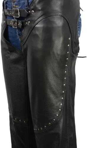 Women Low-Rise Motorcycle Chaps with Double Buckle H234