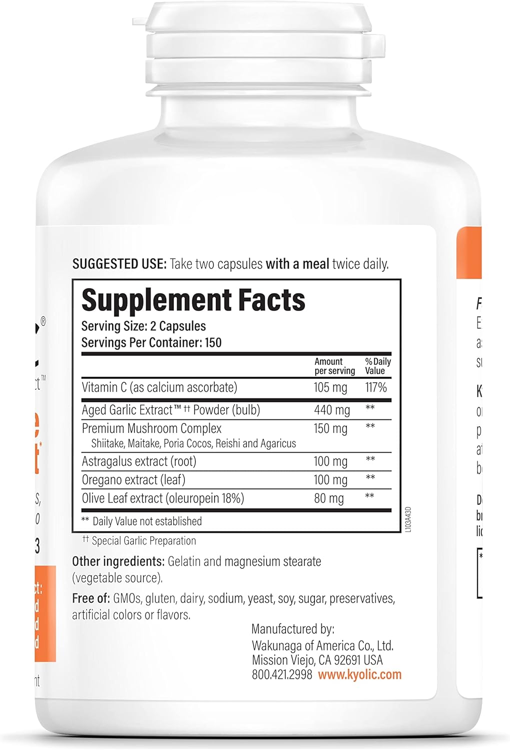 Aged Garlic Extract Immune Support, 300 Capsules M8984