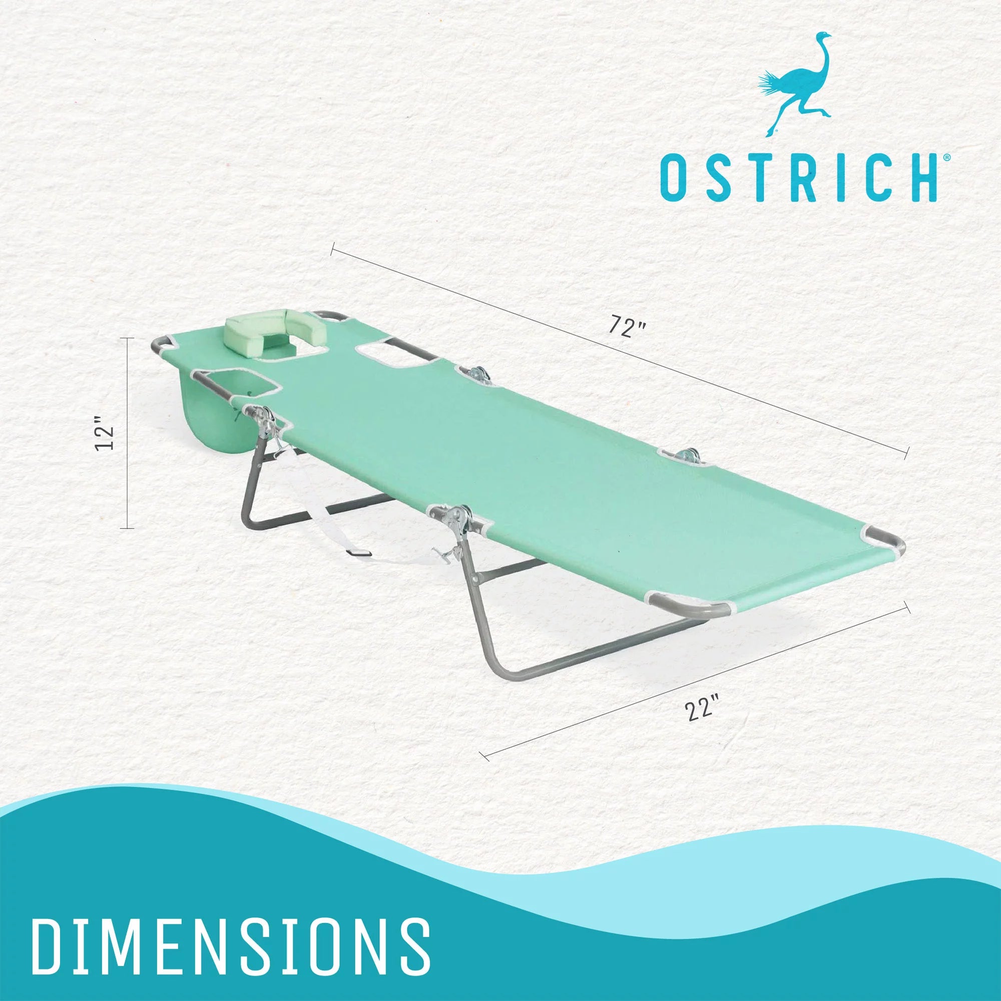 Poolside Reclining Chaise Lounge Chair, Teal D58869