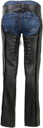 Women Low-Rise Motorcycle Chaps with Double Buckle H234