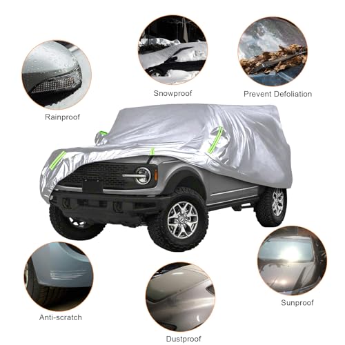 Car Cover for Jeep Gladiator JT 2020-2024, Waterproof 600D Oxford Fabric with Zipper Door K42360